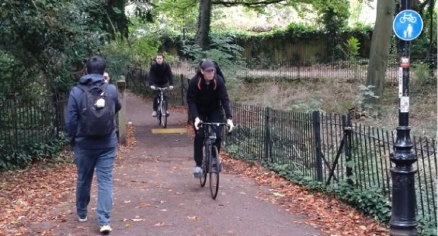 Cyclists along Burrell's Walk