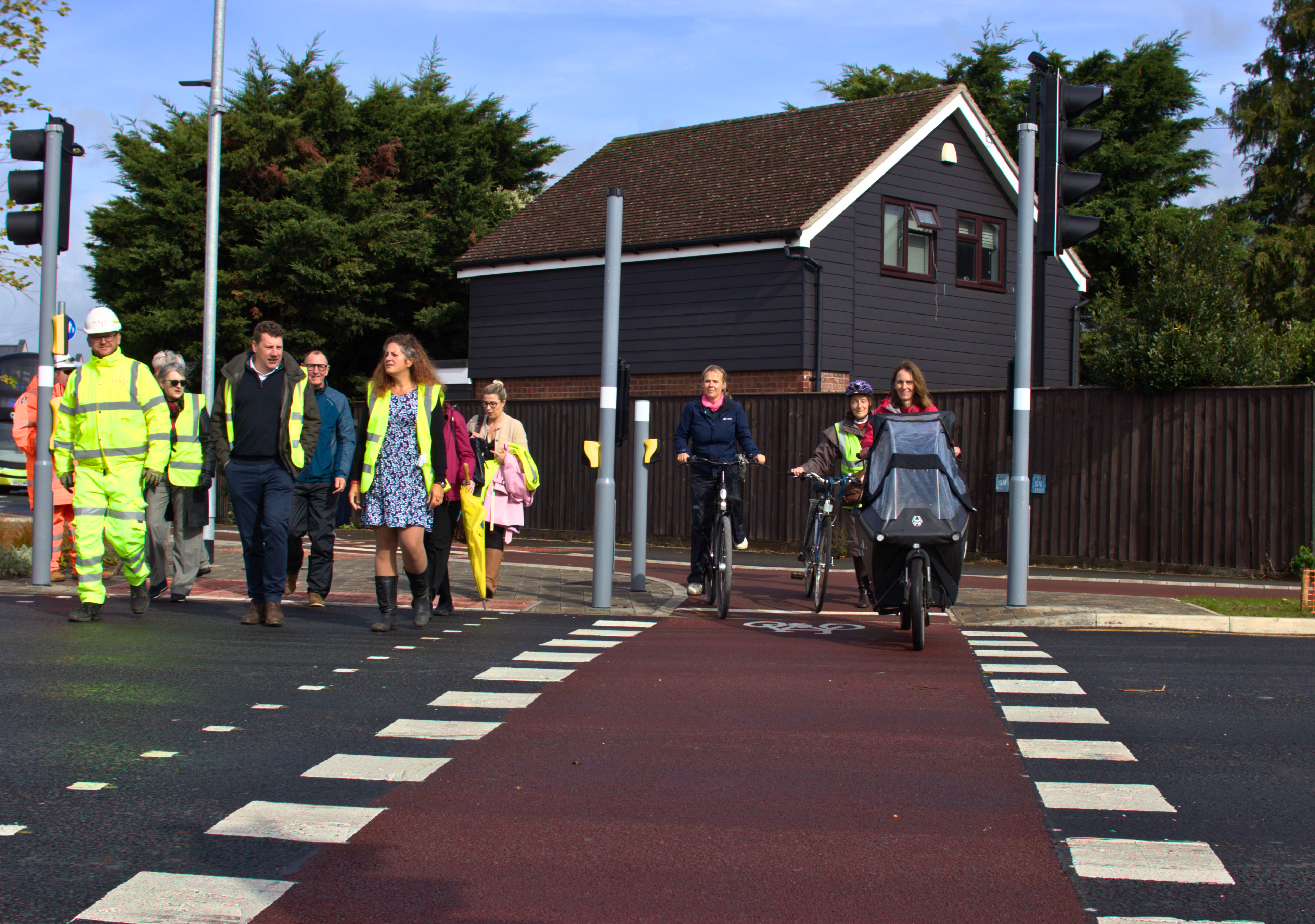 Councillors and community groups crossing at the King's Hedges junction.