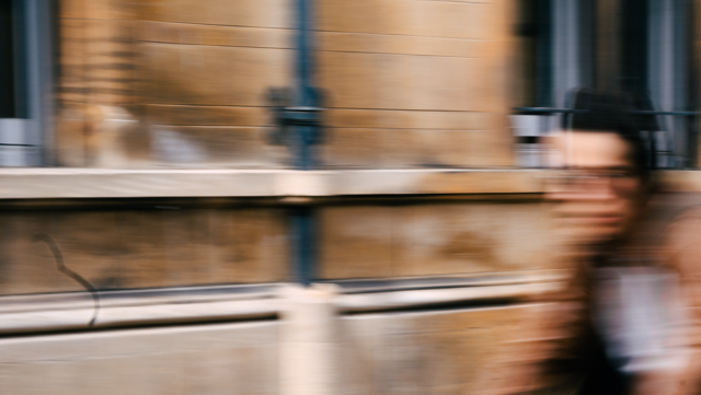 Cyclist in city centre