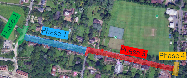 Adams Road works map September