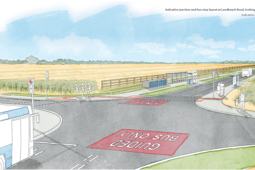 Waterbeach to Cambridge busway illistration