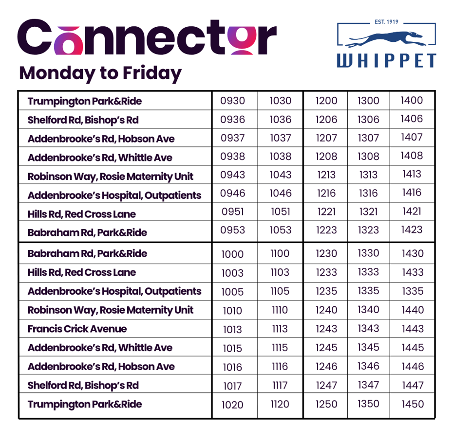 Trial bus timetable (9)