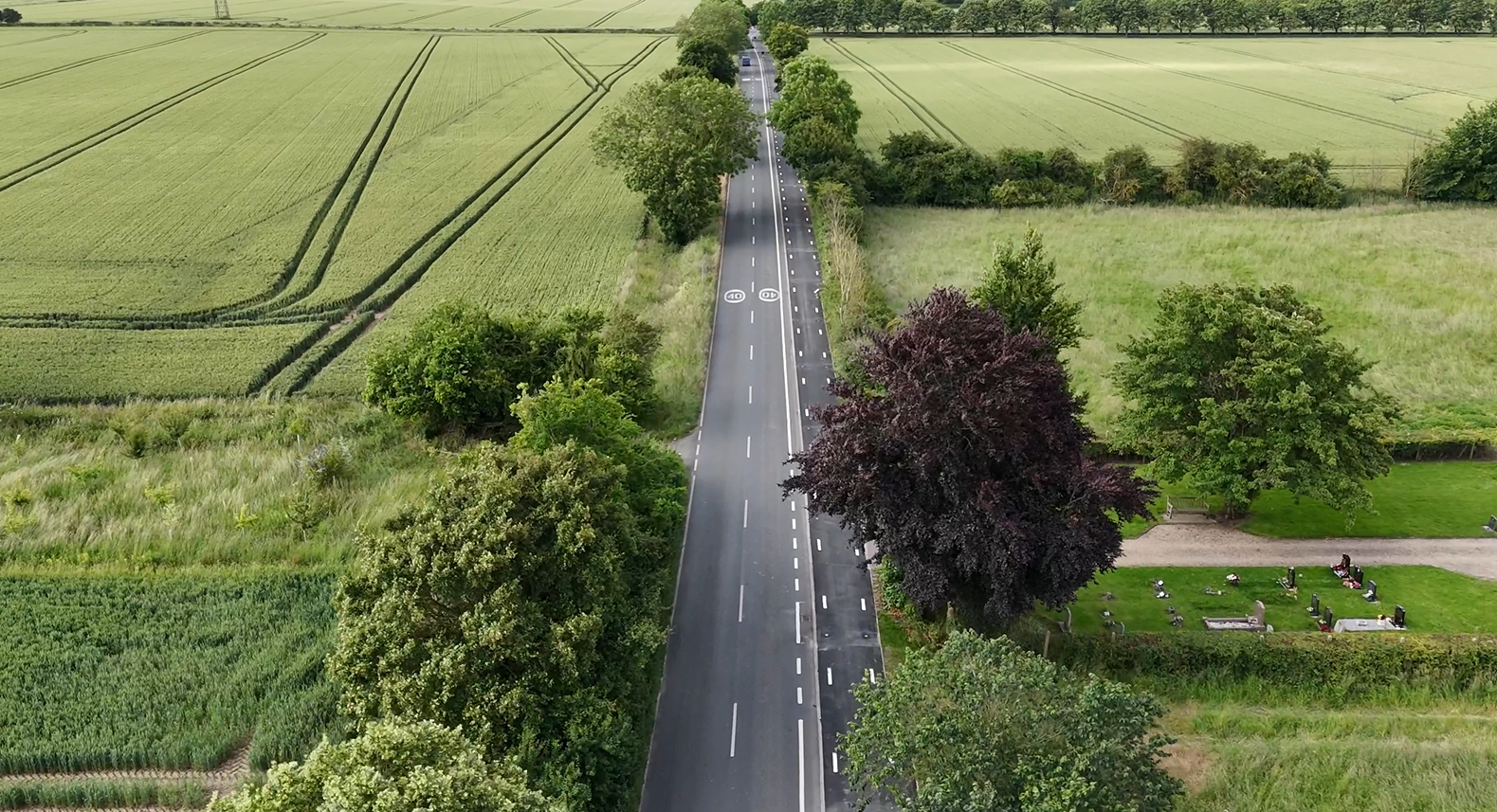 Horningsea Road drone footage