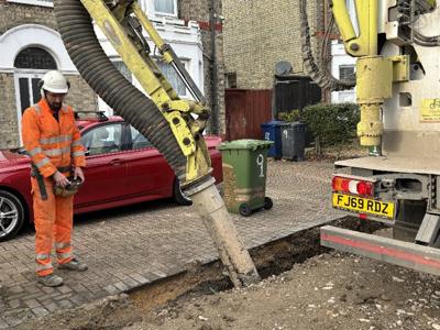 Excavation for kerbs