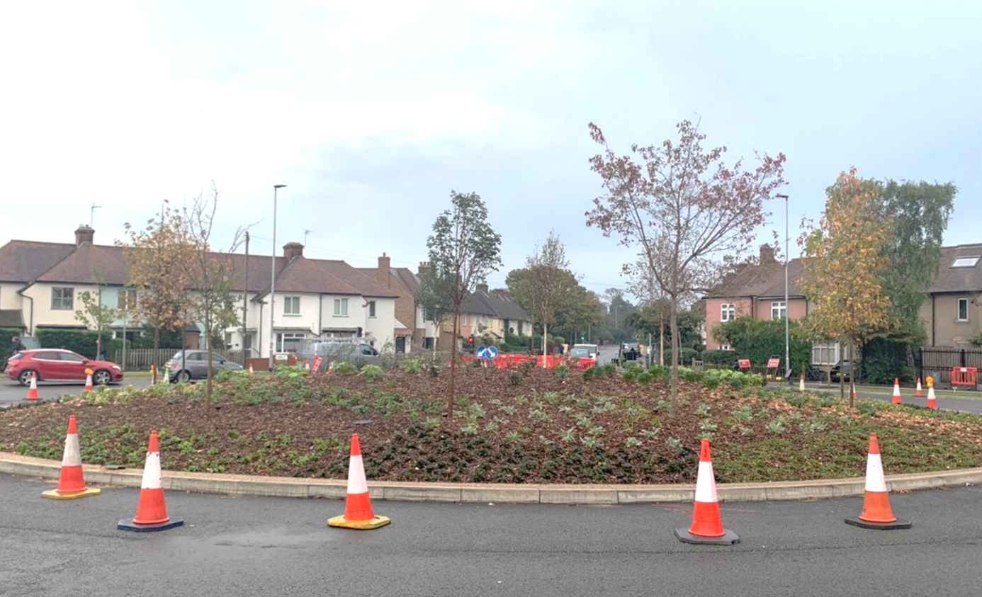 Milton Rd Oct 23 roundabout