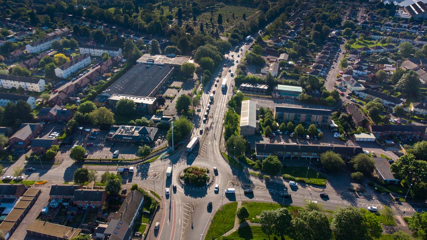 CEA Newmarket Road McDonalds roundabout aerial view