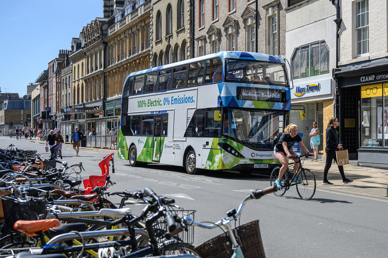 Electric bus on-street